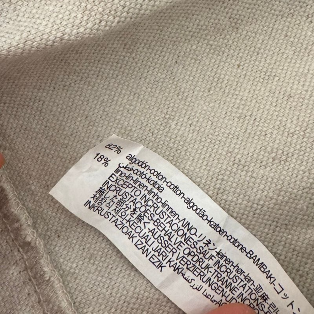 Zara NWT light beige and black contrast button front linen tie belted cardigan - Picture 9 of 10